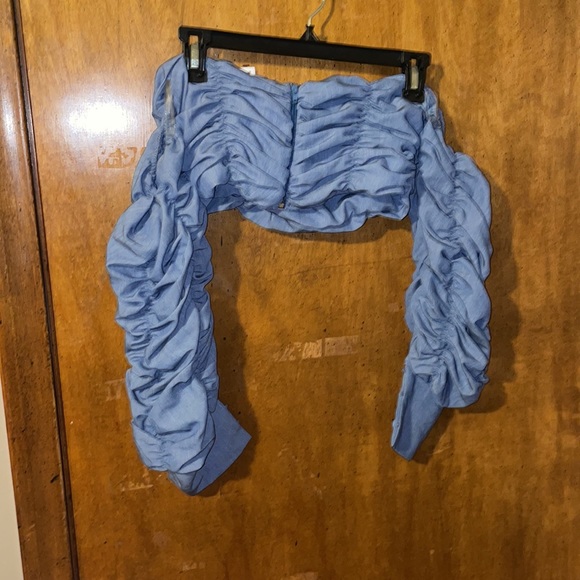 Akira Blue Jean Crop Top - Picture 2 of 5